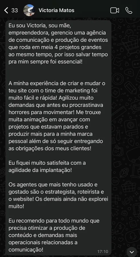 Conversa de feedback · Vic